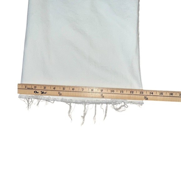 MOTHER White Flare Wide Leg Jeans with Frayed Hem - Picture 14 of 14